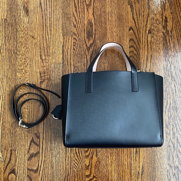 NWOT Kate Spade Tote with Strap - Black - Picture 3 of 16